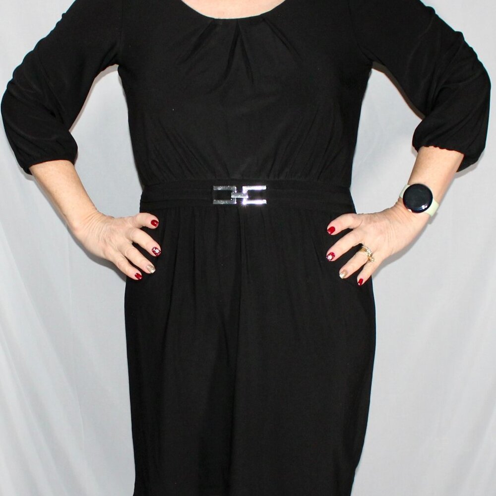 White House Black Market Black Belted Dress - Small & Versatile